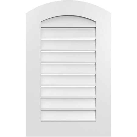 Ekena Millwork Arch Top Surface Mount PVC Gable Vent: Non-Functional, w/ 3-1/2"W x 1"P Standard Frame, 20"W x 30"H GVPAR20X3001SN